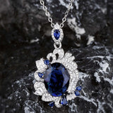 Natural Tanzanite Necklace Female Zircon Jewelry Girl's Holiday Gift