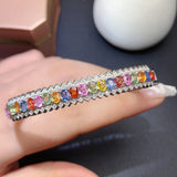 Rainbow Zircon Bracelet for Women, Imitated Sri Lankan Gem, Party Gift