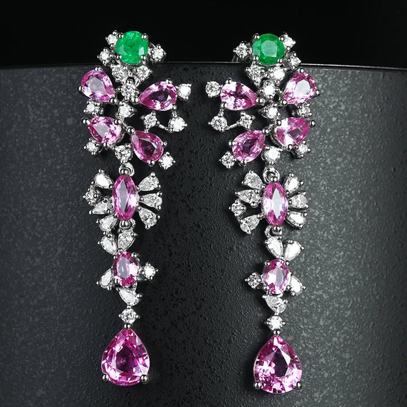 Papalacha Flower Cluster Earrings - Bright Zircon Jewelry