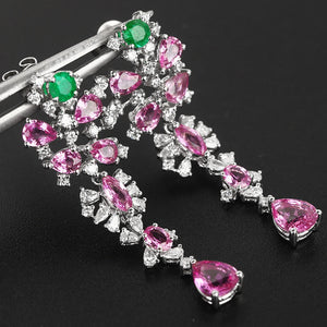 Papalacha Flower Cluster Earrings - Bright Zircon Jewelry