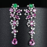 Papalacha Flower Cluster Earrings - Bright Zircon Jewelry