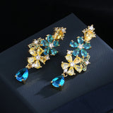 Bohemian Flower Earrings with Zircon