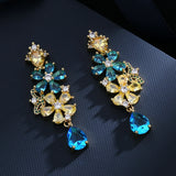 Bohemian Flower Earrings with Zircon