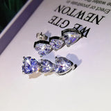 Heart-Zircon Earrings Women, Cubic Zirconia Jewelry