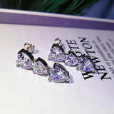 Heart-Zircon Earrings Women, Cubic Zirconia Jewelry