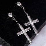 Cross Earrings Zircon Girl's Party Jewelry Gift
