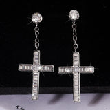 Cross Earrings Zircon Girl's Party Jewelry Gift