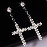 Cross Earrings Zircon Girl's Party Jewelry Gift