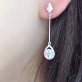 Water Drops Earrings Zircon Girl's Jewelry Party