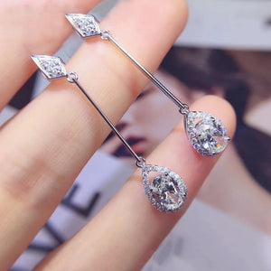 Water Drops Earrings Zircon Girl's Jewelry Party