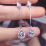 Water Drops Earrings Zircon Girl's Jewelry Party