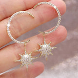 Moon Star Earrings Zircon Girl's Gift Party Jewelry