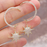 Moon Star Earrings Zircon Girl's Gift Party Jewelry