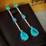 Paraiba Drops Earrings Bright Zircon