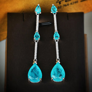Paraiba Drops Earrings Bright Zircon