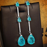 Paraiba Drops Earrings Bright Zircon