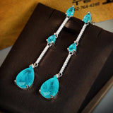 Paraiba Drops Earrings Bright Zircon