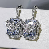 Rectangle Butterfly Earrings Zircon Girl's Gift