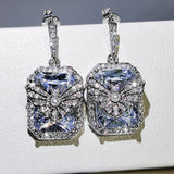 Rectangle Butterfly Earrings Zircon Girl's Gift