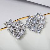 T Diamond Heart Earrings Female Jewelry Zircon Girl's Gift