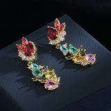 Colorful Tassel Drop Earrings with Zircon - Girl's Party Jewelry