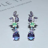 Zircon Water Drop Flower Earrings Female Jewelry