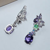 Zircon Water Drop Flower Earrings Female Jewelry