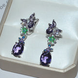 Zircon Water Drop Flower Earrings Female Jewelry