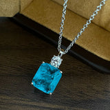 Women Necklace Lagoon Rectangle Necklace Female Jewelry Zircon Gift