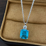 Women Necklace Lagoon Rectangle Necklace Female Jewelry Zircon Gift