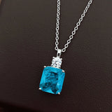 Women Necklace Lagoon Rectangle Necklace Female Jewelry Zircon Gift