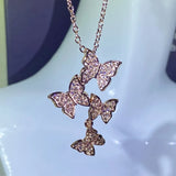 Women Butterfly Necklace Zircon Collar Chain Girls Gift