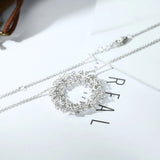 Circle Flower Cluster Necklace Zircon Jewelry Girl Gift Party