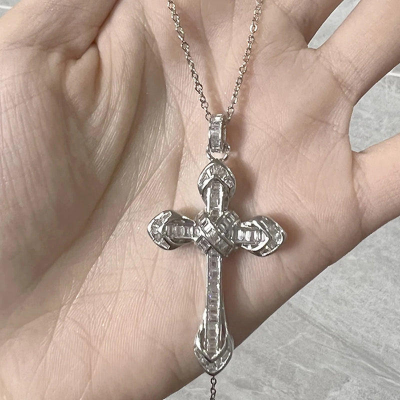 Zircon Cross Necklace for Women Hip Hop Jewelry