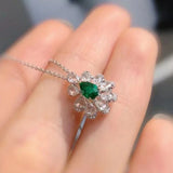 Emerald Necklace Female Collar Chain Jewelry Zircon Girl Gift