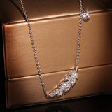 Feather Necklace Female Collar Chain Jewelry Zircon Girl Gift Party
