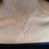 Feather Necklace Brilliant Zircon Girl Gift Party