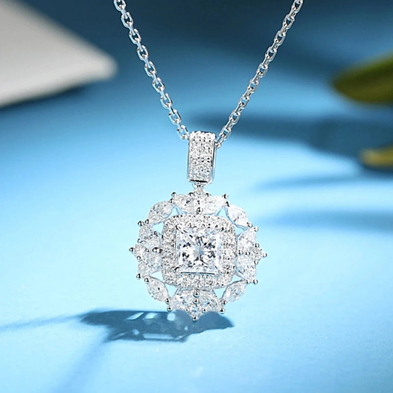 Hollow Snow Necklace Zircon Girl Gift Party Jewelry