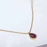 Droplet Ruby Necklace for Women - Zircon Female Jewelry