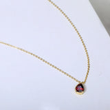 Droplet Ruby Necklace for Women - Zircon Female Jewelry