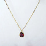 Droplet Ruby Necklace for Women - Zircon Female Jewelry