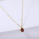 Droplet Ruby Necklace for Women - Zircon Female Jewelry