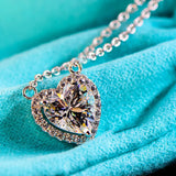 Heart Moissanite Necklace Brilliant Zircon Gift