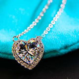 Heart Moissanite Necklace Brilliant Zircon Gift