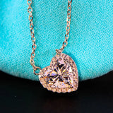Heart Moissanite Necklace Brilliant Zircon Gift