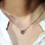 Heart Necklace Moissanite Zircon Jewelry for Women