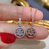Moissanite Round Pendant Necklace for Women Girls