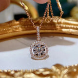 Moissanite Round Pendant Necklace for Women Girls