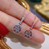 Moissanite Round Pendant Necklace for Women Girls