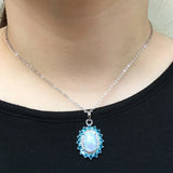 Opal Collar Chain Necklace with Zircon - Girl Gift